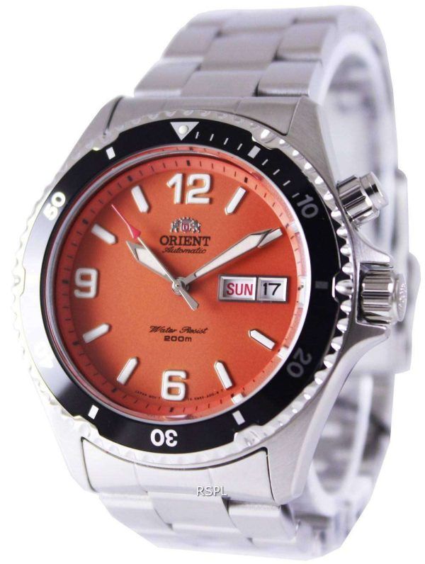 Orient Mako Automatic Diver's Orange Dial FEM65001MV Men's Watch