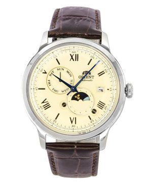 Orient Bambino Version 9 Sun And Moon Phase Champagne Dial Automatic RA-AK0803Y10B RA-AK0803Y30B Men's Watch